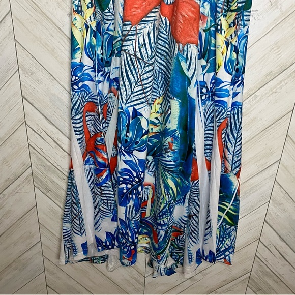 NWOT India boutique flamingo print stretch dress - Picture 6 of 7